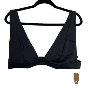 SKIMS swim plunge bikini top onyx NWT size 4X